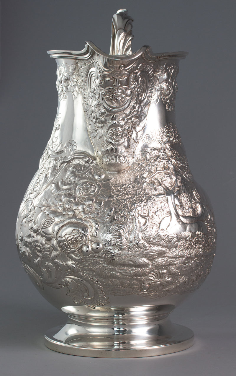 A Large Georgian Silver Wine Jug or Ewer London 1824 by William Eley II