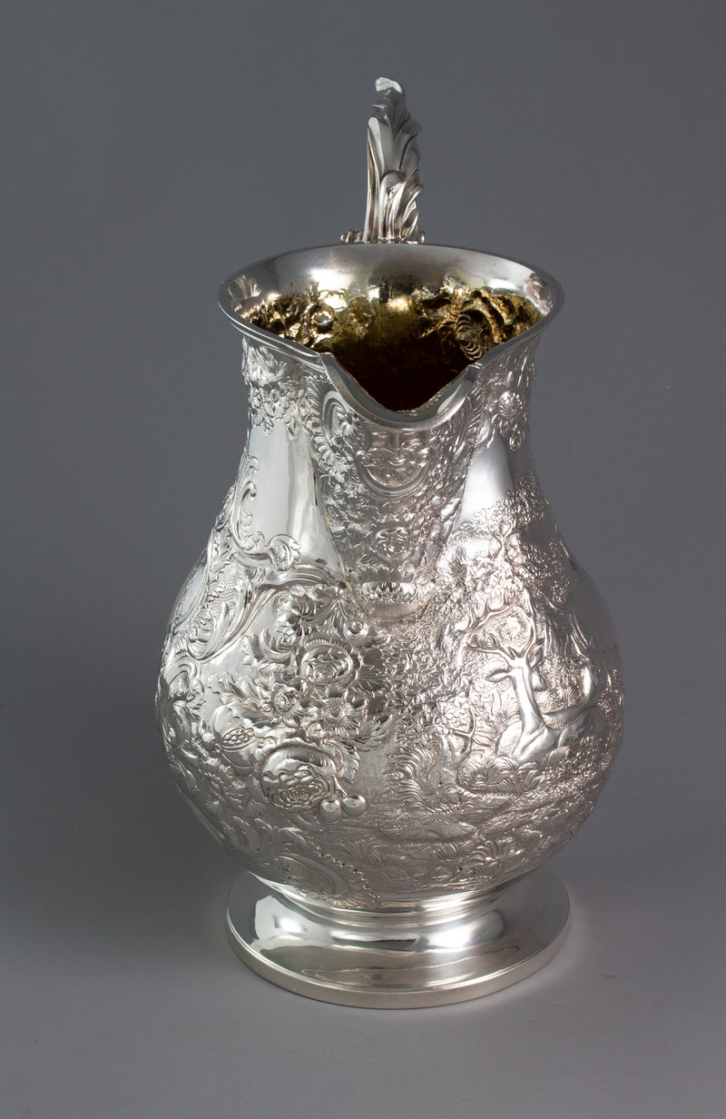 A Large Georgian Silver Wine Jug or Ewer London 1824 by William Eley II