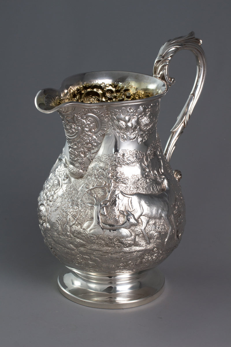 A Large Georgian Silver Wine Jug or Ewer London 1824 by William Eley II