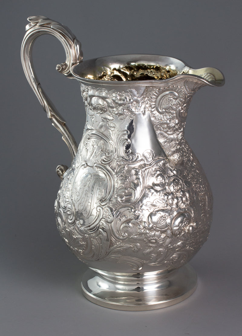 A Large Georgian Silver Wine Jug or Ewer London 1824 by William Eley II