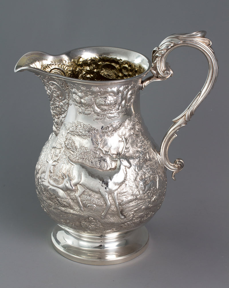 A Large Georgian Silver Wine Jug or Ewer London 1824 by William Eley II