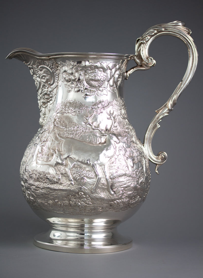 A Large Georgian Silver Wine Jug or Ewer London 1824 by William Eley II
