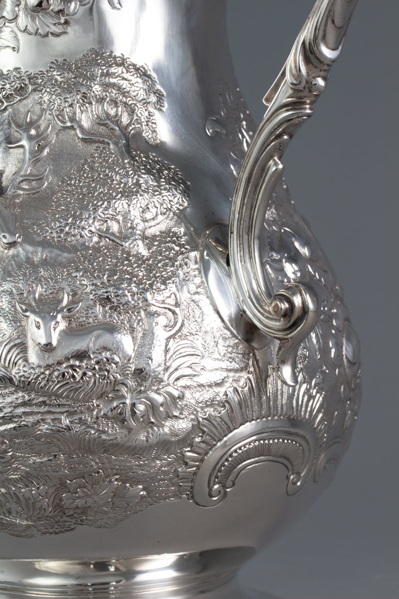 A Large Georgian Silver Wine Jug or Ewer London 1824 by William Eley II