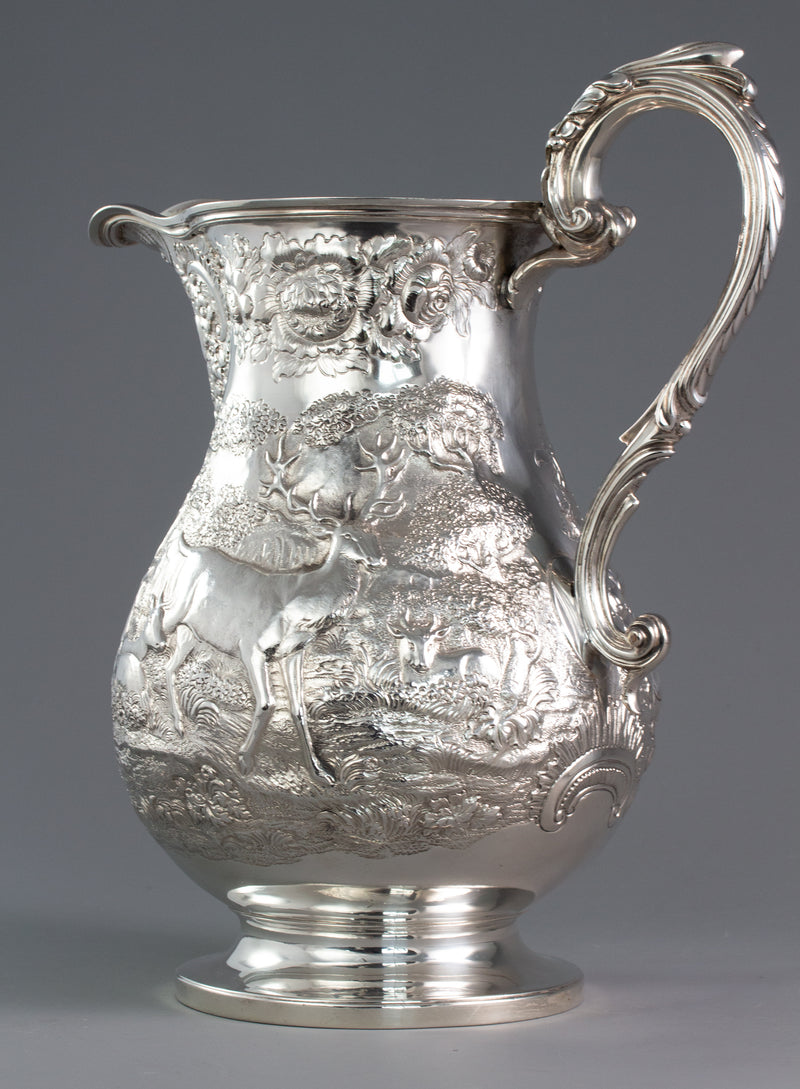A Large Georgian Silver Wine Jug or Ewer London 1824 by William Eley II