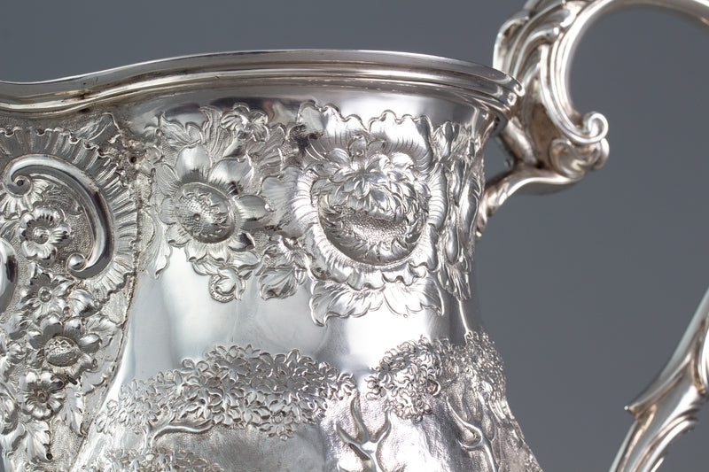 A Large Georgian Silver Wine Jug or Ewer London 1824 by William Eley II