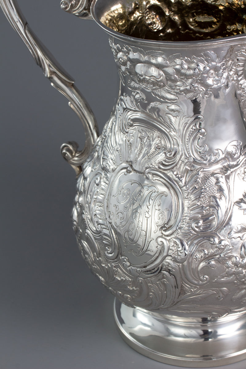 A Large Georgian Silver Wine Jug or Ewer London 1824 by William Eley II