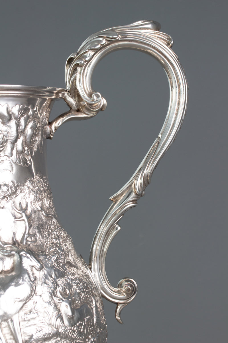 A Large Georgian Silver Wine Jug or Ewer London 1824 by William Eley II