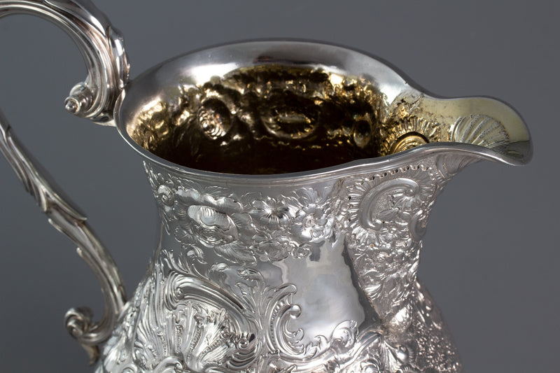 A Large Georgian Silver Wine Jug or Ewer London 1824 by William Eley II