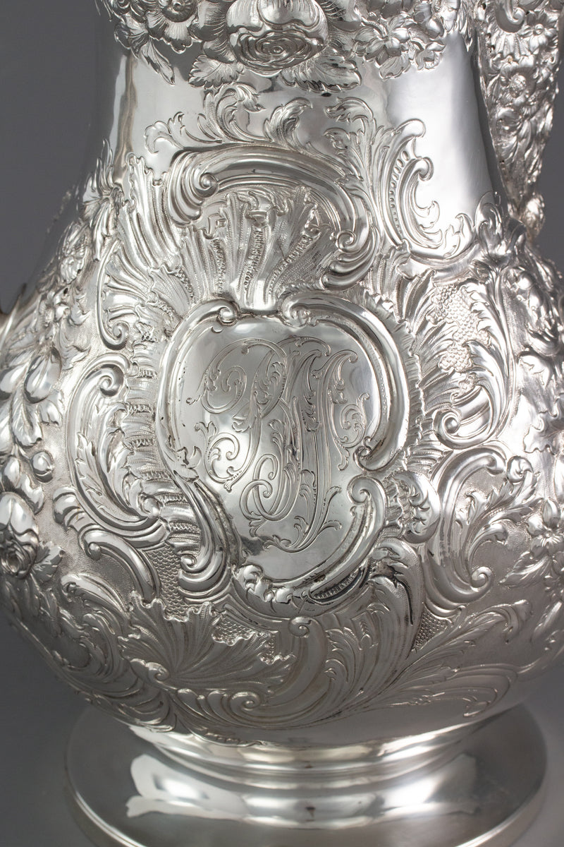 A Large Georgian Silver Wine Jug or Ewer London 1824 by William Eley II
